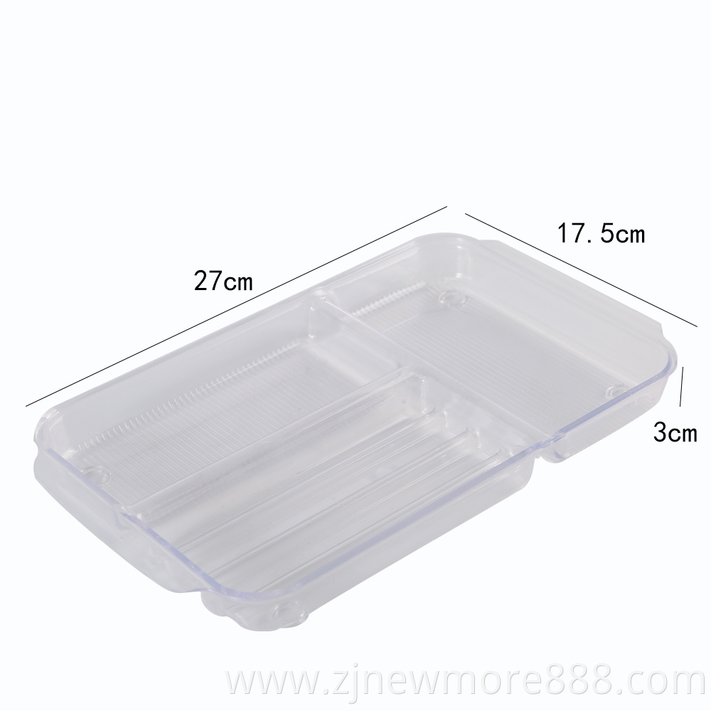 Clear Plastic Refrigerator Container Drawer Organizer Tray